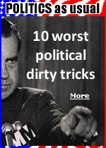 Dirty tricks are those political maneuvers that go beyond mere negative campaigning. They involve the secret subversion of an opponent�s campaign via outright lies, spying, or any other tactic intended to divert attention from policies in an underhanded or unethical way.
